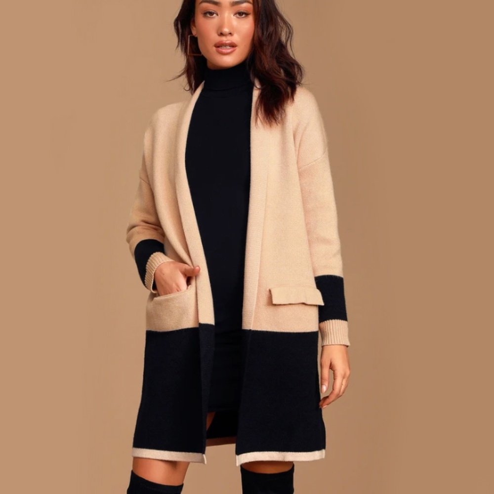Color Block Cardigan Sweater